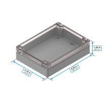 Top Cap Clear Bottom Gray Electronic Enclosures RB65P06C10G