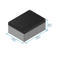 Top Cap Black Bottom Gray Electronic Enclosures RB65P06B20G