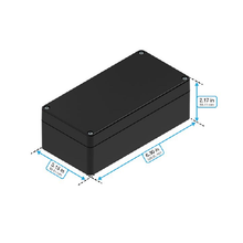 Top Cap Black Bottom Black Electronic Enclosures RB63P06B16B