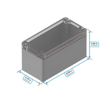 Top Cap Clear Bottom Gray Electronic Enclosures RB63P06C28G