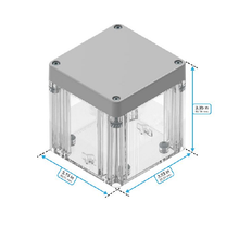 Top Cap Gray Bottom Clear Electronic Enclosures RB33P06G28C