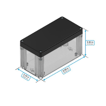 Top Cap Black Bottom Clear Electronic Enclosures RB63P06B28C
