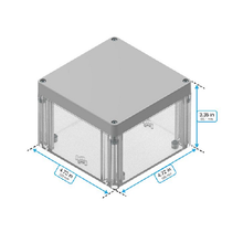 Top Cap Gray Bottom Clear Electronic Enclosures RB55P06G28C