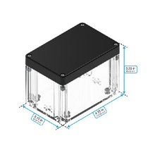 Top Cap Black Bottom Clear Electronic Enclosures RB53P06B28C