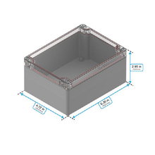 Top Cap Clear Bottom Gray Electronic Enclosures RB65P06C24G