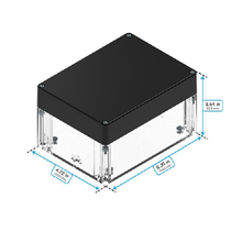 Top Cap Black Bottom Clear Electronic Enclosures RB65P12B24C