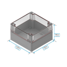 Top Cap Clear Bottom Gray Electronic Enclosures RB55P14C16G