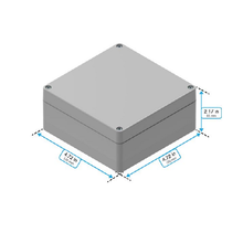 Top Cap Gray Bottom Gray Electronic Enclosures RB55P06G16G