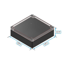 Top Cap Clear Bottom Black Electronic Enclosures RB66P06C16B