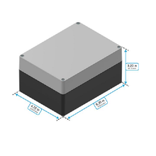 Top Cap Gray Bottom Black Electronic Enclosures RB65P12G20B