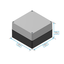 Top Cap Gray Bottom Black Electronic Enclosures RB55P14G16B