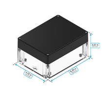 Top Cap Black Bottom Clear Electronic Enclosures RB65P12B20C
