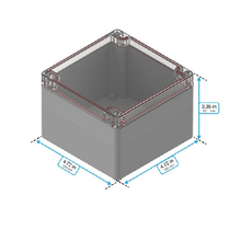 Top Cap Clear Bottom Gray Electronic Enclosures RB55P06C28G