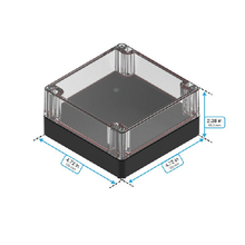 Top Cap Clear Bottom Black Electronic Enclosures RB55P14C10B