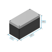 Top Cap Gray Bottom Black Electronic Enclosures RB63P06G28B