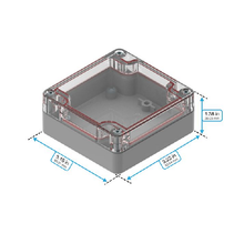 Top Cap Clear Bottom Gray Electronic Enclosures RB33P06C08G