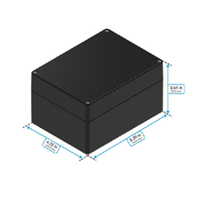 Top Cap Black Bottom Black Electronic Enclosures RB65P12B24B