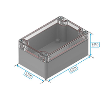 Top Cap Clear Bottom Gray Electronic Enclosures RB53P06C16G