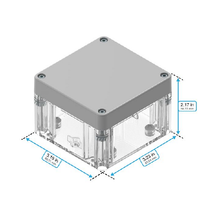Top Cap Gray Bottom Clear Electronic Enclosures RB33P06G16C