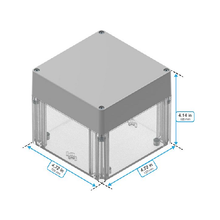 Top Cap Gray Bottom Clear Electronic Enclosures RB55P14G28C