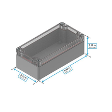Top Cap Clear Bottom Gray Electronic Enclosures RB63P06C16G