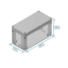 Top Cap Gray Bottom Clear Electronic Enclosures RB63P06G28C