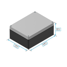 Top Cap Gray Bottom Black Electronic Enclosures RB65P06G20B