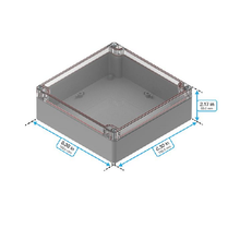 Top Cap Clear Bottom Gray Electronic Enclosures RB66P06C16G