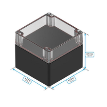 Top Cap Clear Bottom Black Electronic Enclosures RB55P14C28B