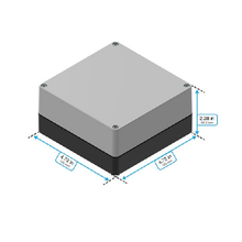 Top Cap Gray Bottom Black Electronic Enclosures RB55P14G10B
