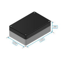 Top Cap Black Bottom Gray Electronic Enclosures RB53P06B10G