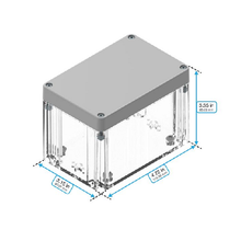 Top Cap Gray Bottom Clear Electronic Enclosures RB53P06G28C