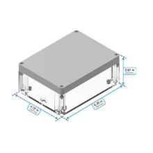 Top Cap Gray Bottom Clear Electronic Enclosures RB65P06G20C