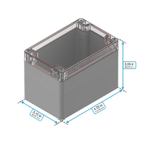Top Cap Clear Bottom Gray Electronic Enclosures RB53P06C28G