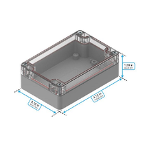 Top Cap Clear Bottom Gray Electronic Enclosures RB53P06C10G