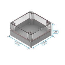 Top Cap Clear Bottom Gray Electronic Enclosures RB55P14C10G