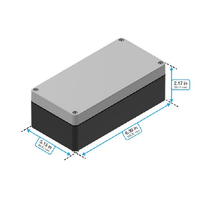 Top Cap Gray Bottom Black Electronic Enclosures RB63P06G16B