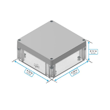 Top Cap Gray Bottom Clear Electronic Enclosures RB55P06G16C