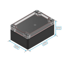 Top Cap Clear Bottom Black Electronic Enclosures RB53P06C16B