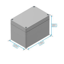 Top Cap Gray Bottom Gray Electronic Enclosures RB53P06G28G