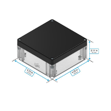 Top Cap Black Bottom Clear Electronic Enclosures RB55P06B16C