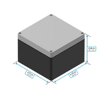 Top Cap Gray Bottom Black Electronic Enclosures RB55P06G28B