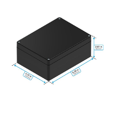 Top Cap Black Bottom Black Electronic Enclosures RB65P06B20B