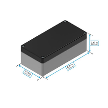 Top Cap Black Bottom Gray Electronic Enclosures RB63P06B16G