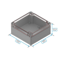 Top Cap Clear Bottom Gray Electronic Enclosures RB55P06C16G