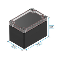 Top Cap Clear Bottom Black Electronic Enclosures RB53P06C28B