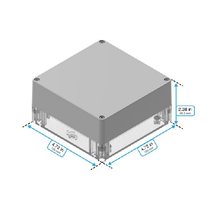 Top Cap Gray Bottom Clear Electronic Enclosures RB55P14G10C