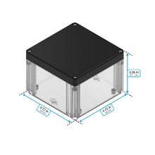 Top Cap Black Bottom Clear Electronic Enclosures RB55P06B28C