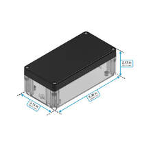 Top Cap Black Bottom Clear Electronic Enclosures RB63P06B16C