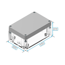 Top Cap Gray Bottom Clear Electronic Enclosures RB53P06G16C